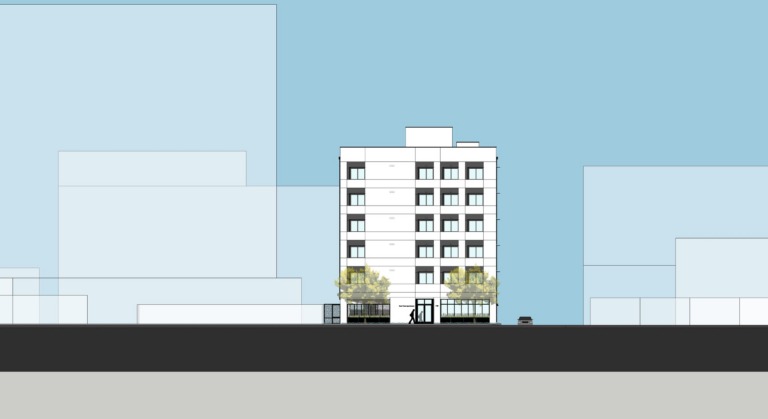 Rose Town West Elevation Drawing