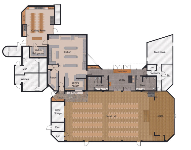 GBC Social Hall Ground Floor Plan