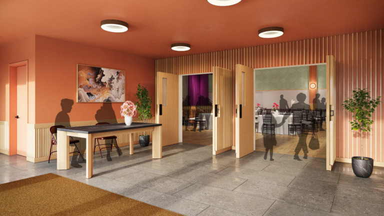 GBC Social Hall Perspective Rendering 1